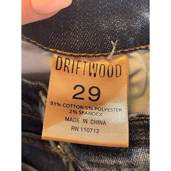 NWOT Driftwood Colette Stretch Denim Embroidered Floral Cuffed raw hem Jeans 29 - Picture 7 of 9